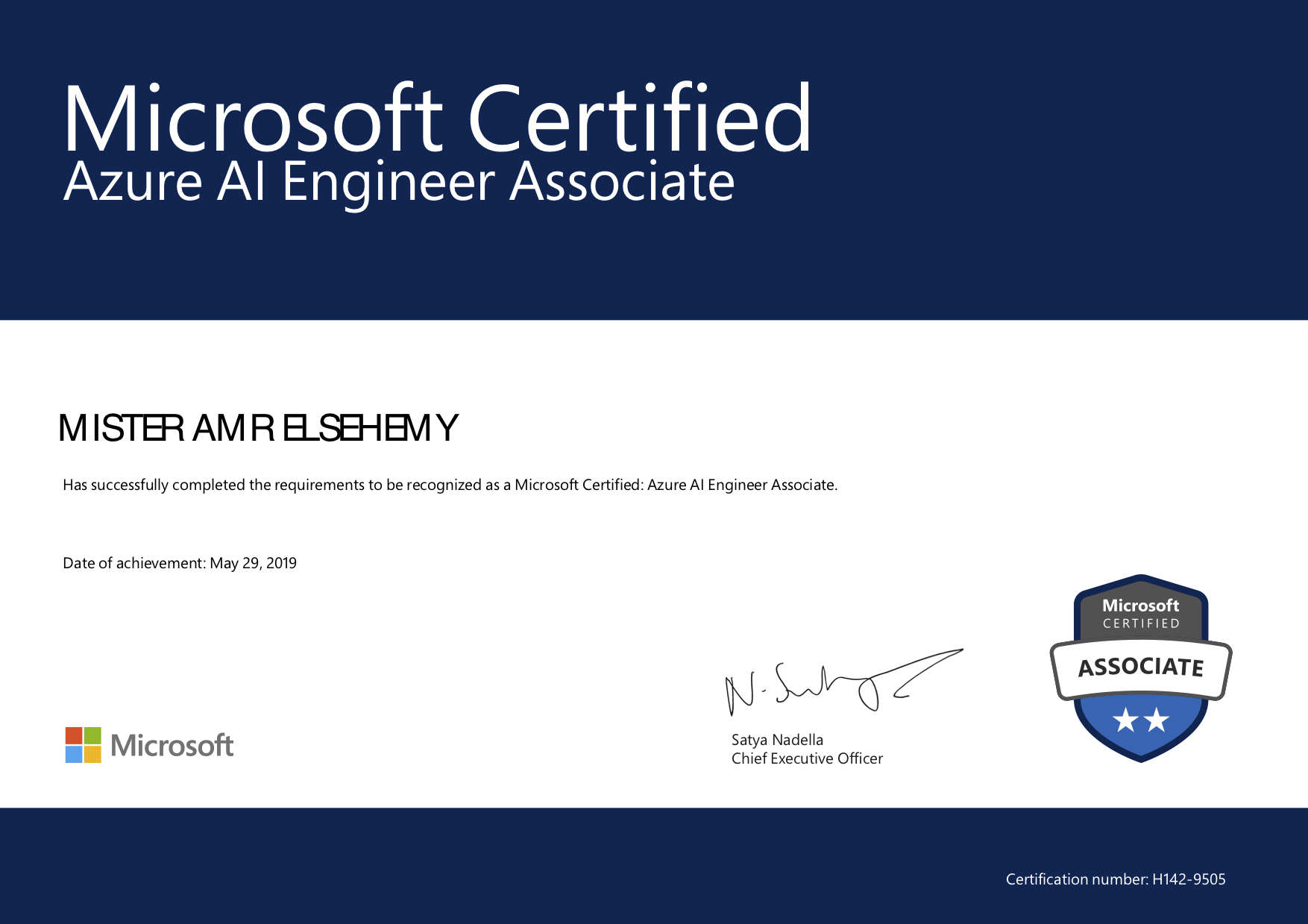 Microsoft Certified Azure AI Engineer Associate Sehemy