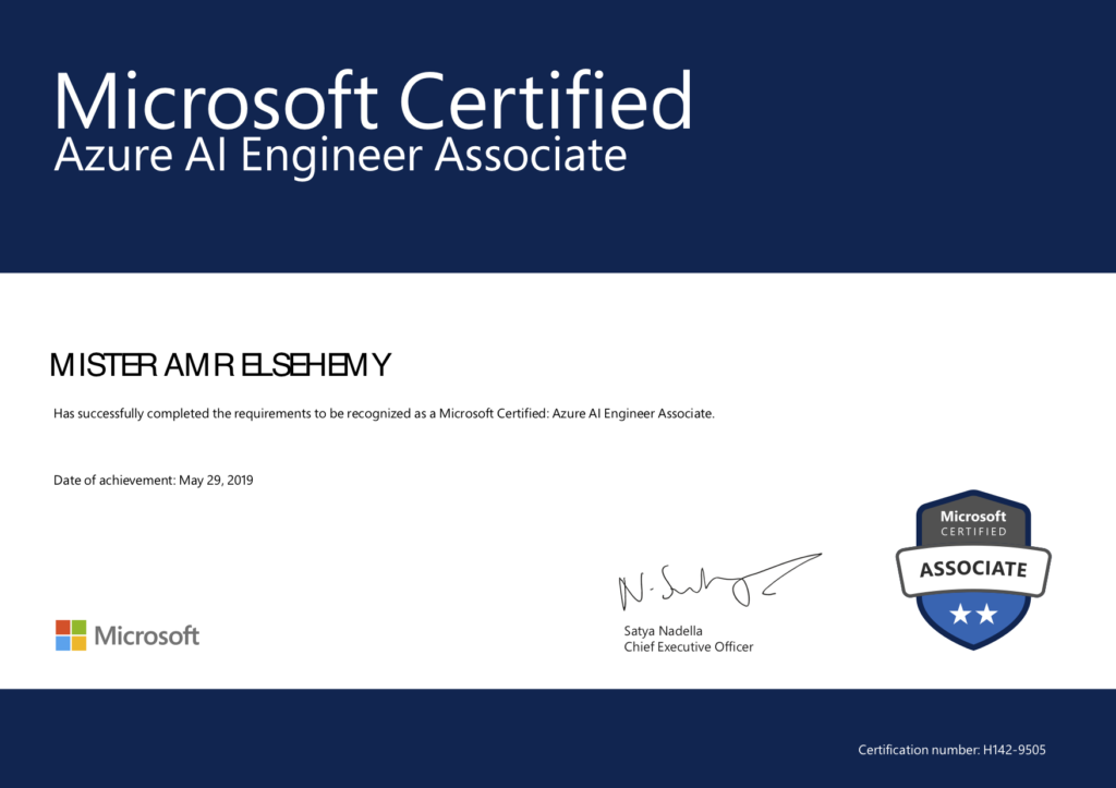 Microsoft Certified: Azure AI Engineer Associate | Sehemy's Blog!